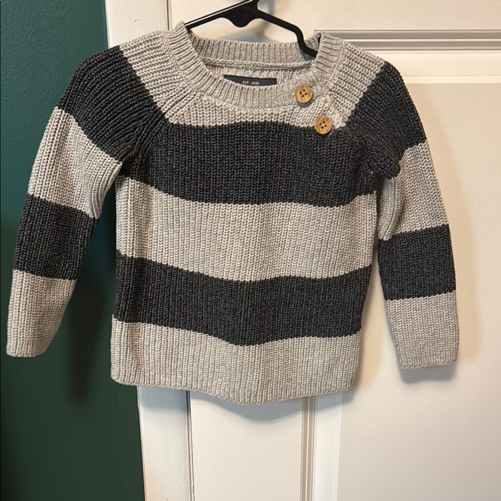 Striped Black and Gray Sweater